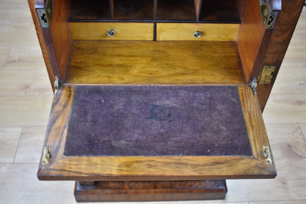 Victorian Walnut Secretaire Wellington Chest View VII