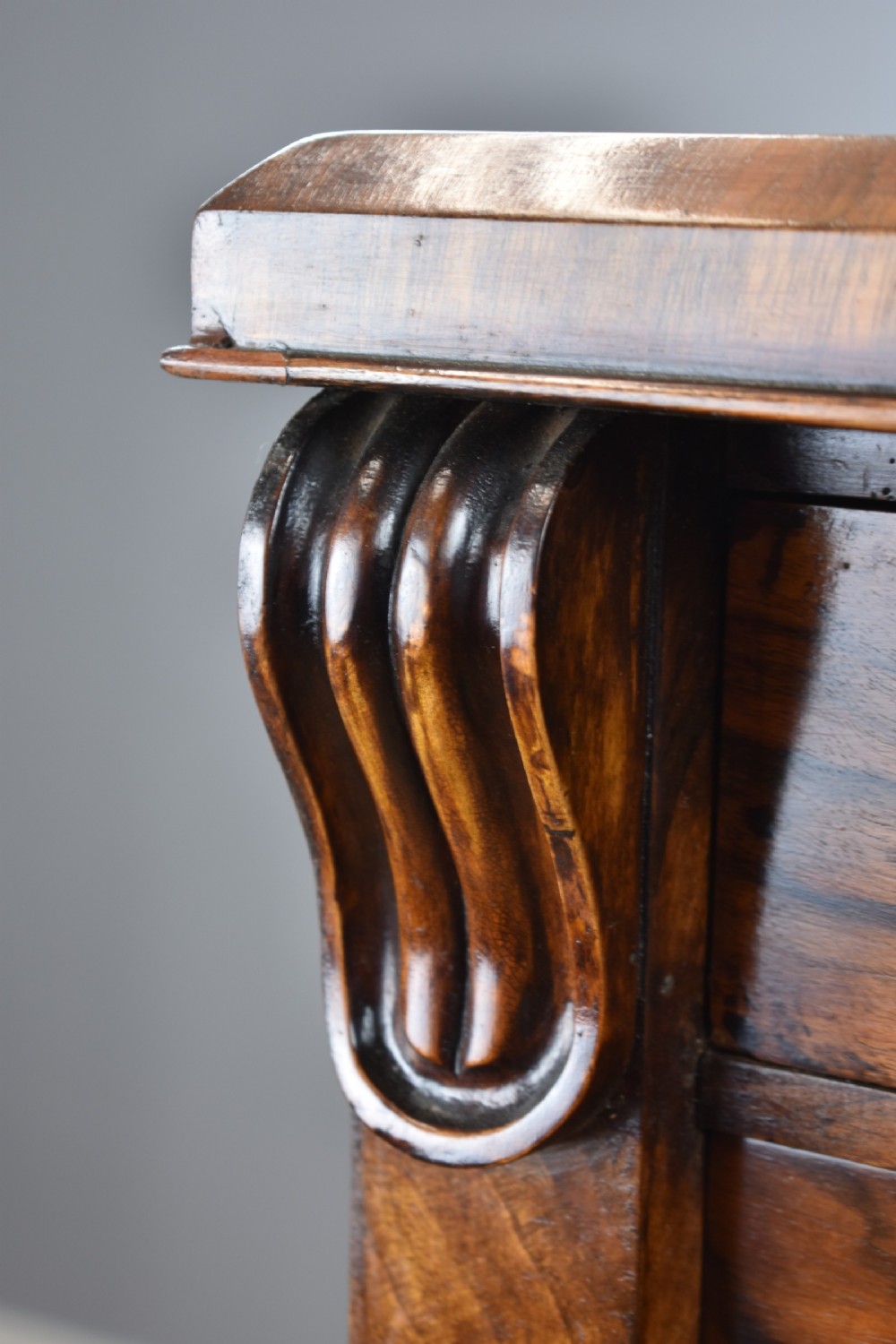 Victorian Walnut Secretaire Wellington Chest View VIII