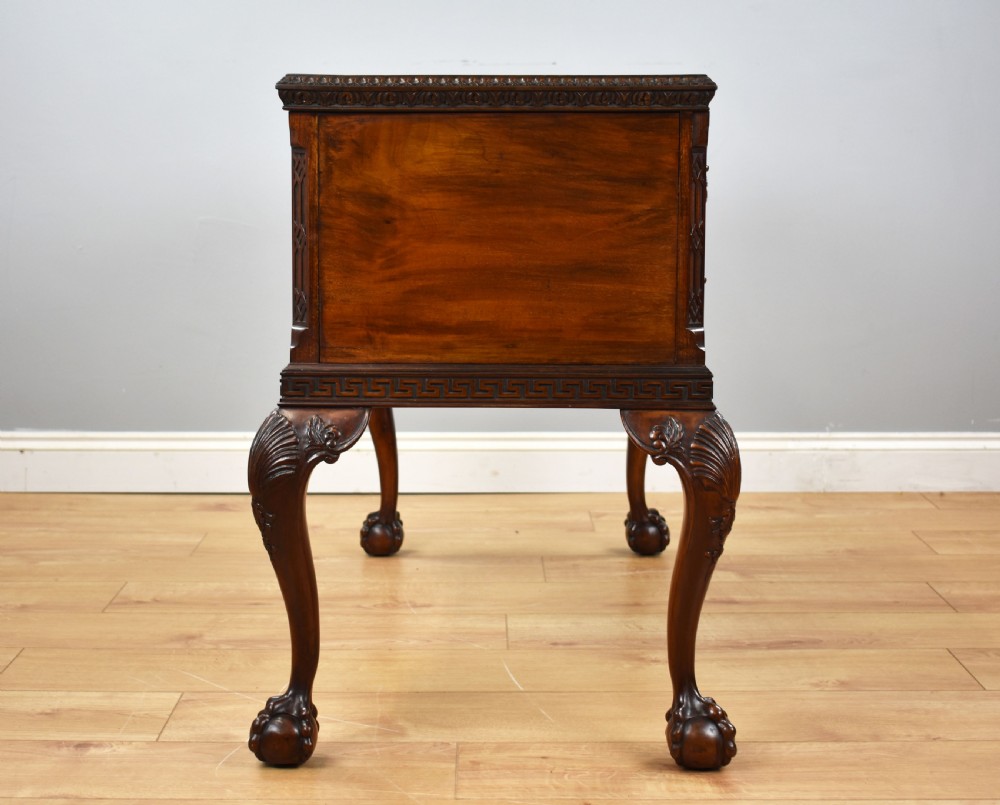 Antique Flame Mahogany Chippendale Style Writing Table View VII