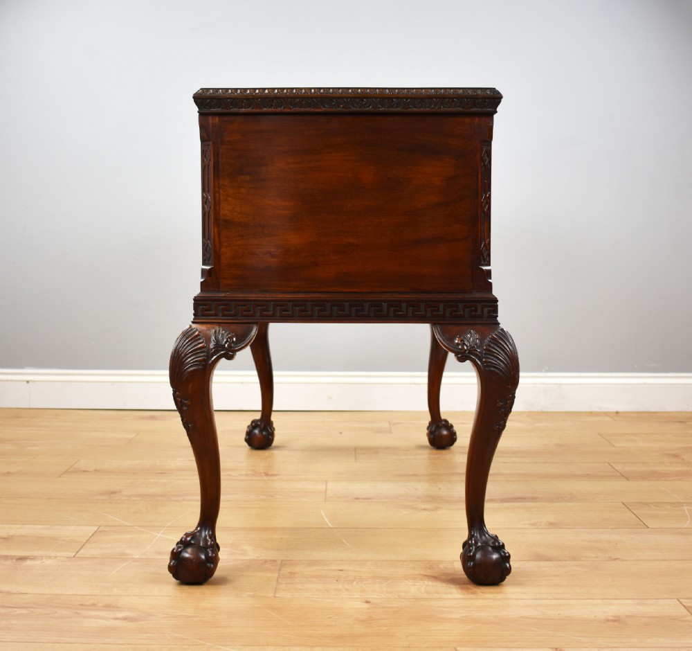 Antique Flame Mahogany Chippendale Style Writing Table View X
