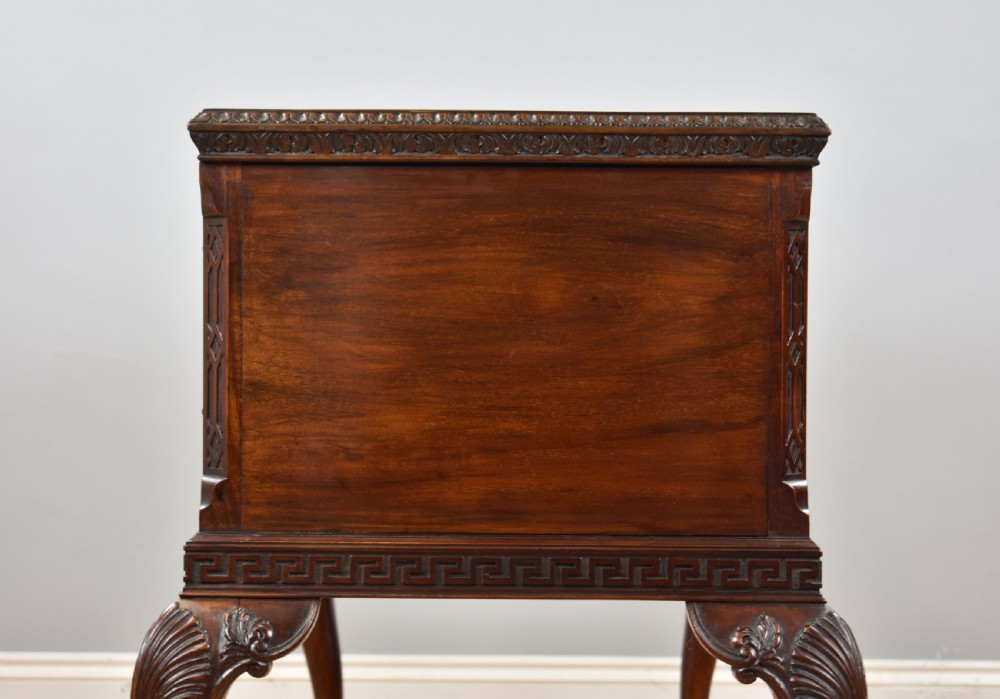 Antique Flame Mahogany Chippendale Style Writing Table View XI