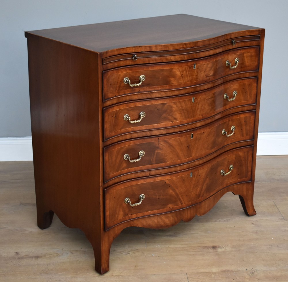 Antique Mahogany Serpentine Chest of Drawers View II