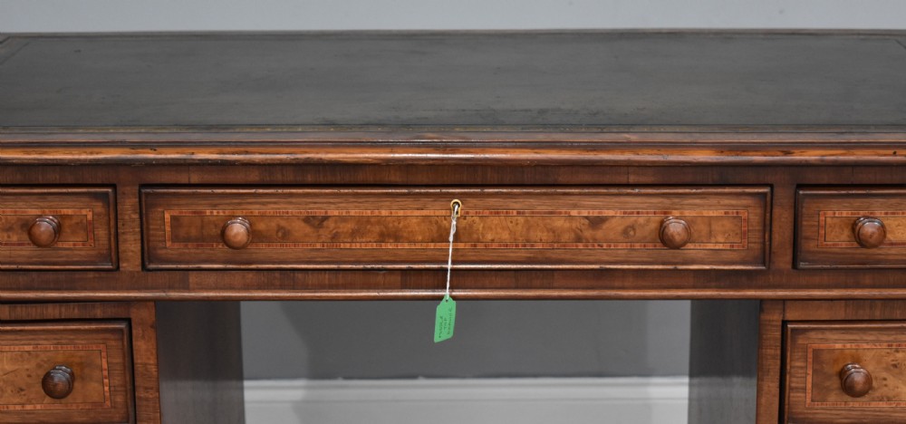 Victorian Burr Walnut Pedestal Desk View III