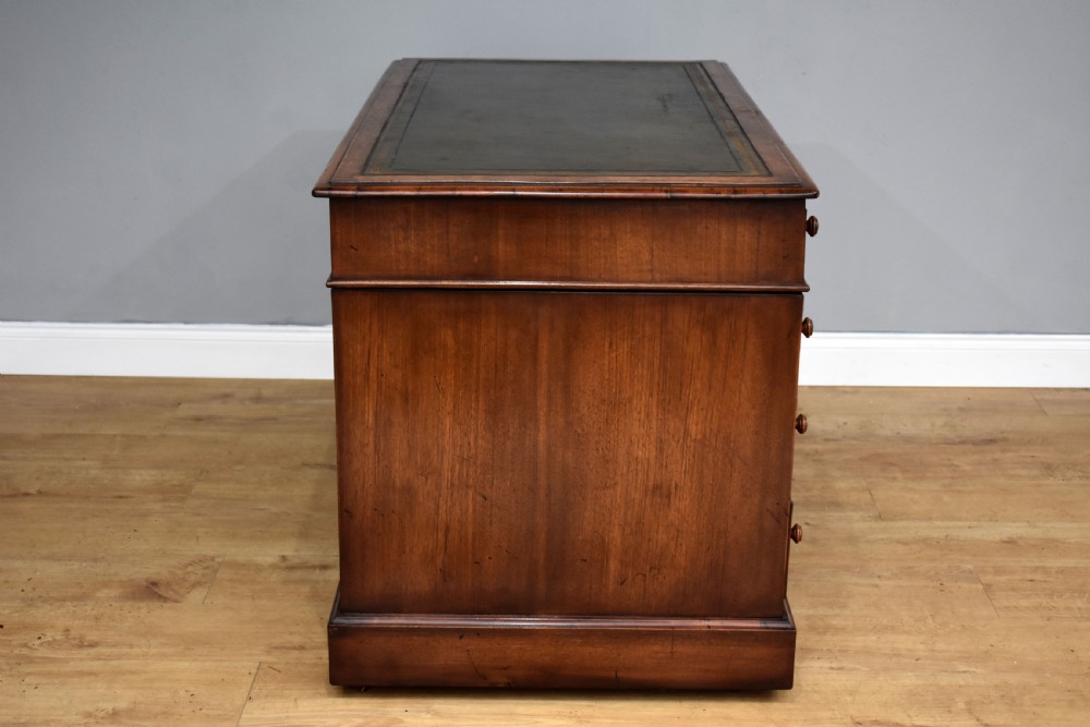 Victorian Burr Walnut Pedestal Desk View IV