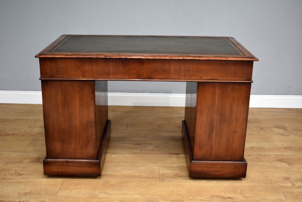 Victorian Burr Walnut Pedestal Desk View VI