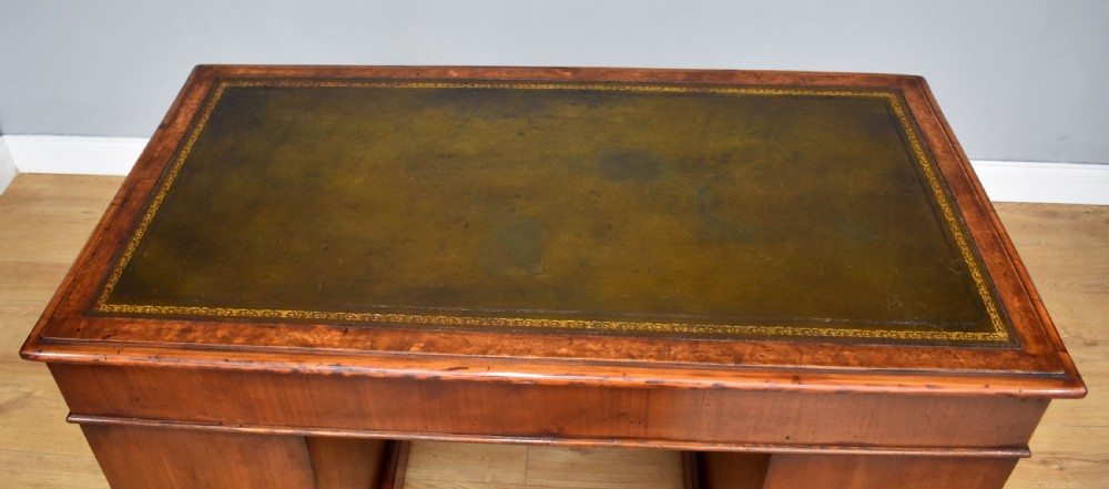 Victorian Burr Walnut Pedestal Desk View VII