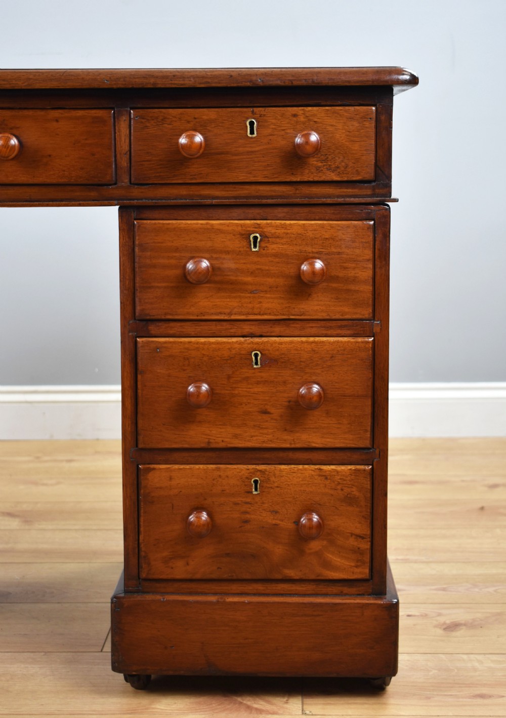 Victorian Mahogany Pedestal Desk View VI