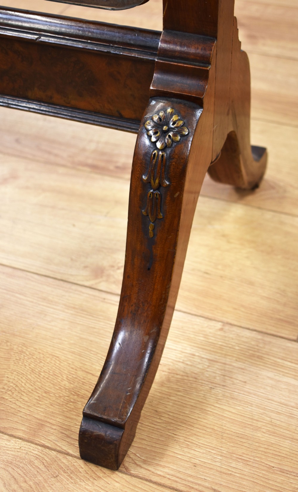 Edwardian Mahogany and Walnut Cheval Mirror View VIII