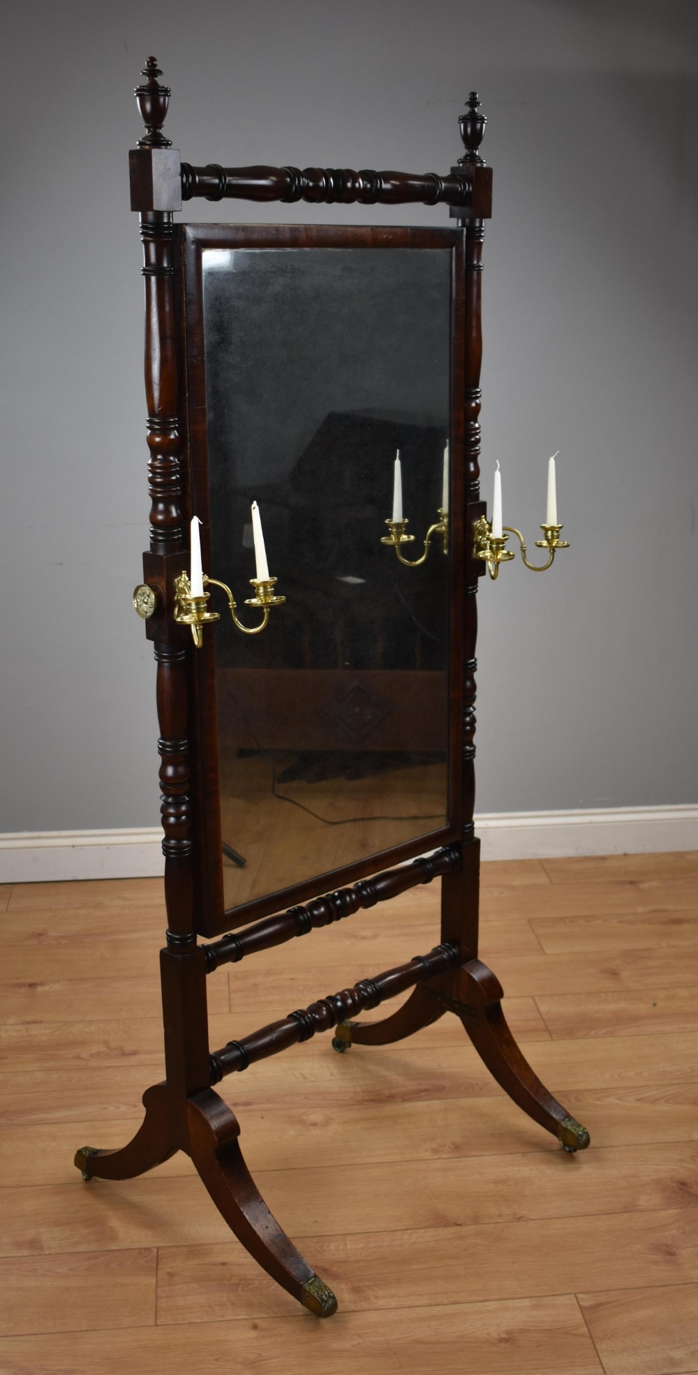 Regency Mahogany Framed Cheval Mirror