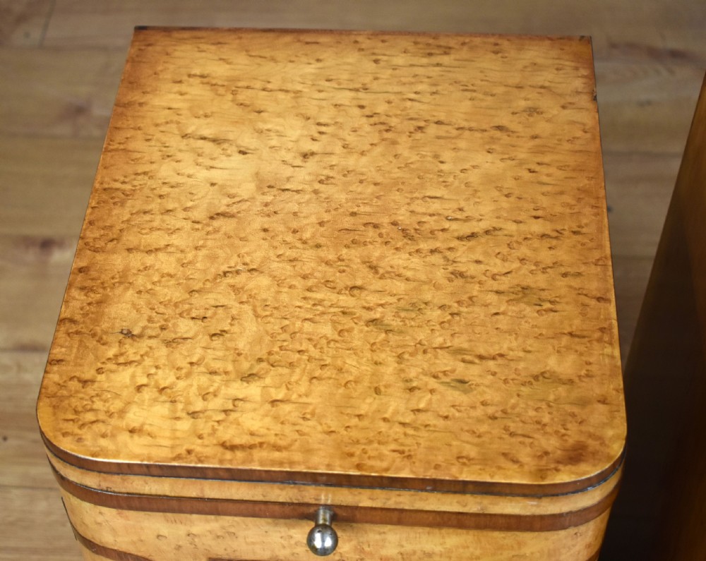Pair of Art Deco Birdseye Maple Bedside Cupboards View VI