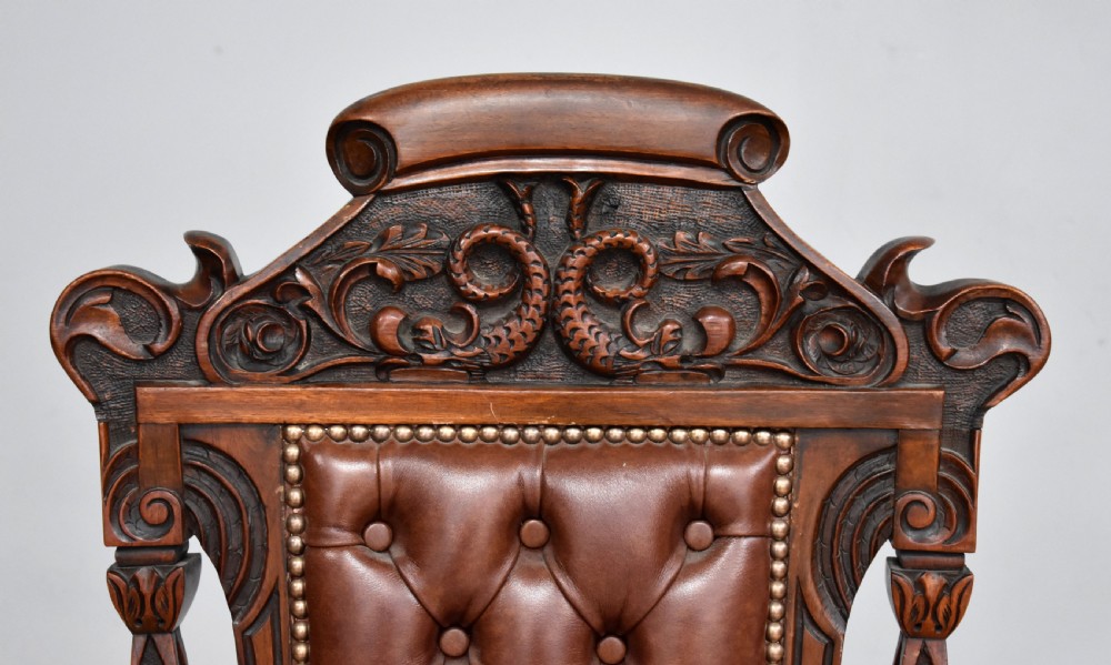 Set of 6 Victorian Carved Walnut Dining Chairs View V