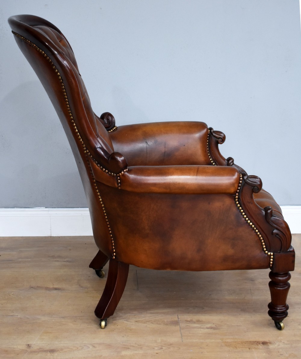 Victorian Leather Armchair View V