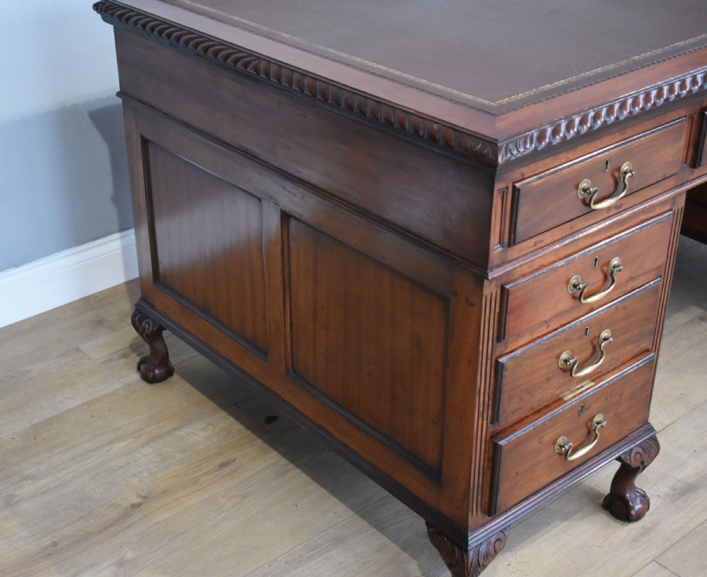 Antique Chippendale Style Mahogany Writing Table View VIII