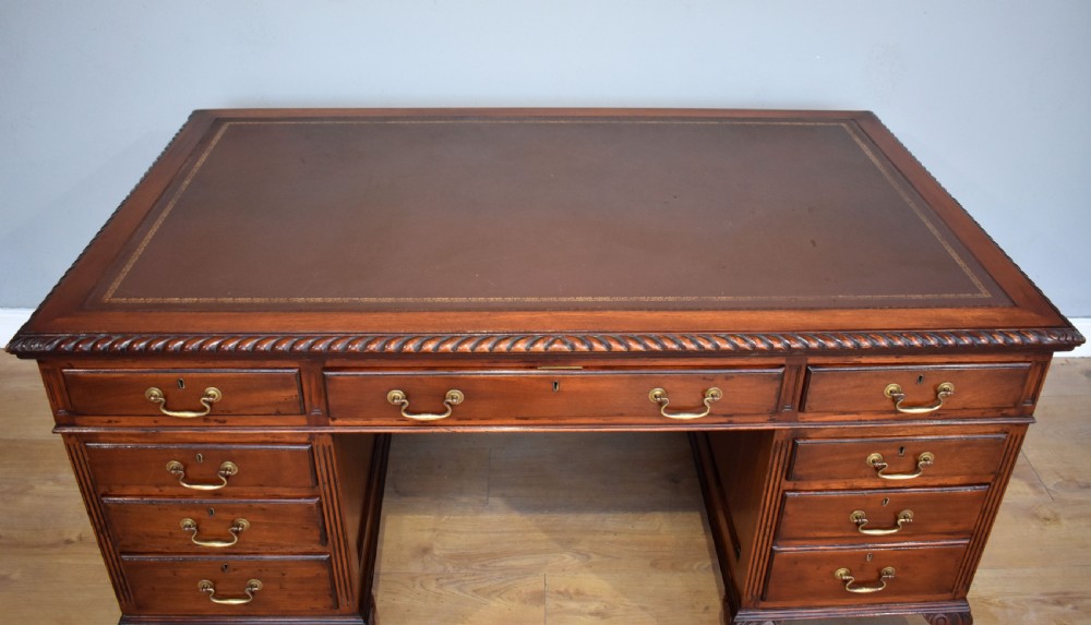 Antique Chippendale Style Mahogany Writing Table View IX