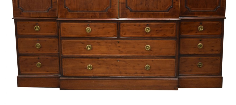 Large Antique Mahogany Breakfront Wardrobe View IV