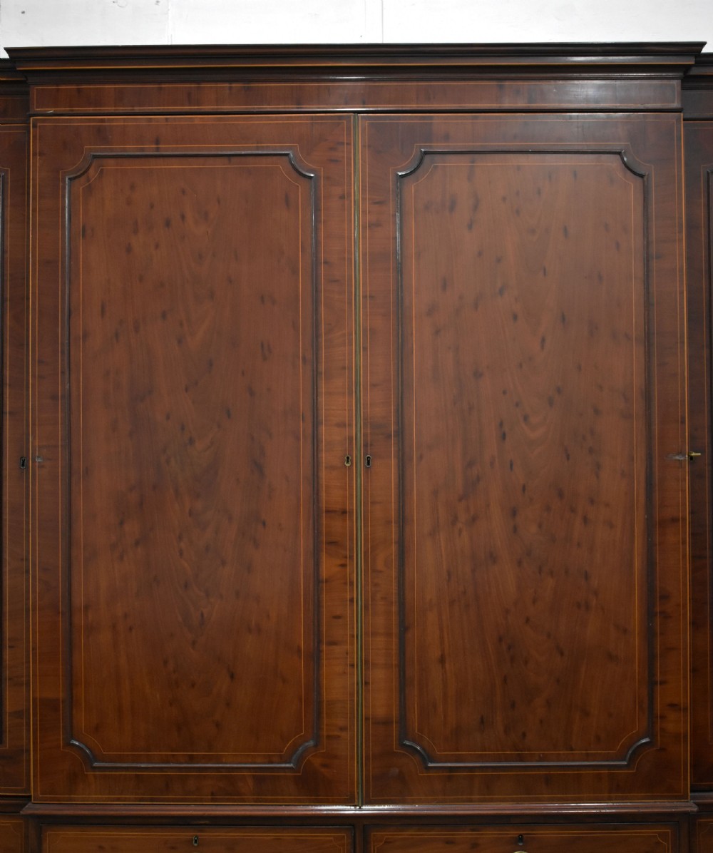 Large Antique Mahogany Breakfront Wardrobe View V