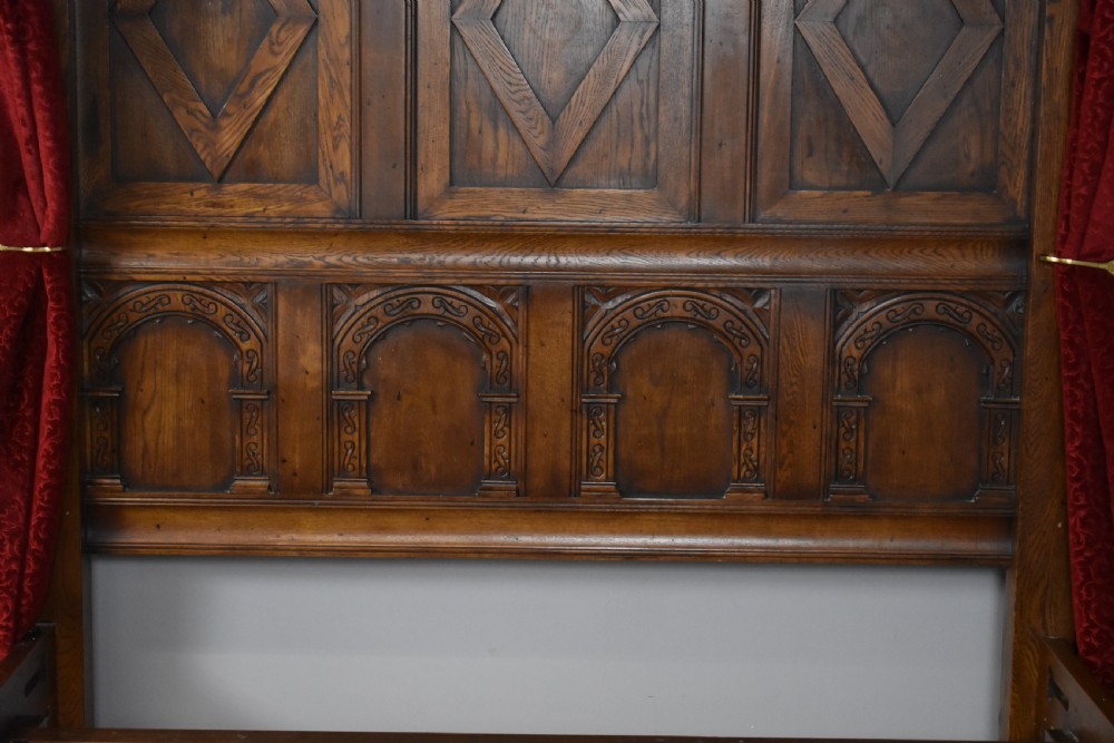 Jacobean Style Carved Oak Four Posted Bed View IX