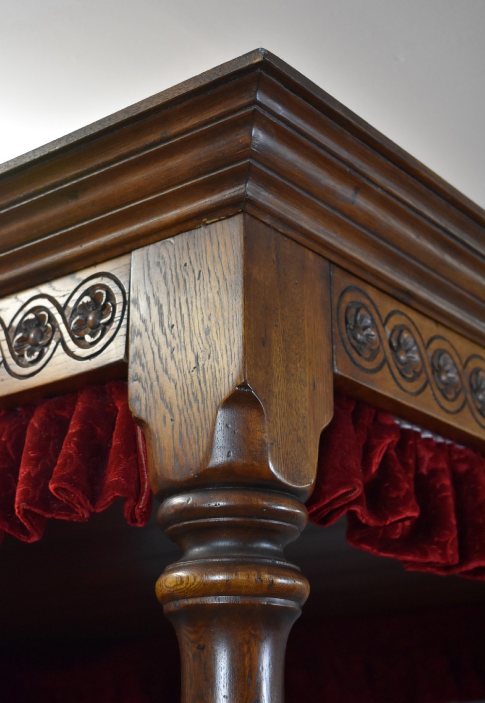 Jacobean Style Carved Oak Four Posted Bed View XII