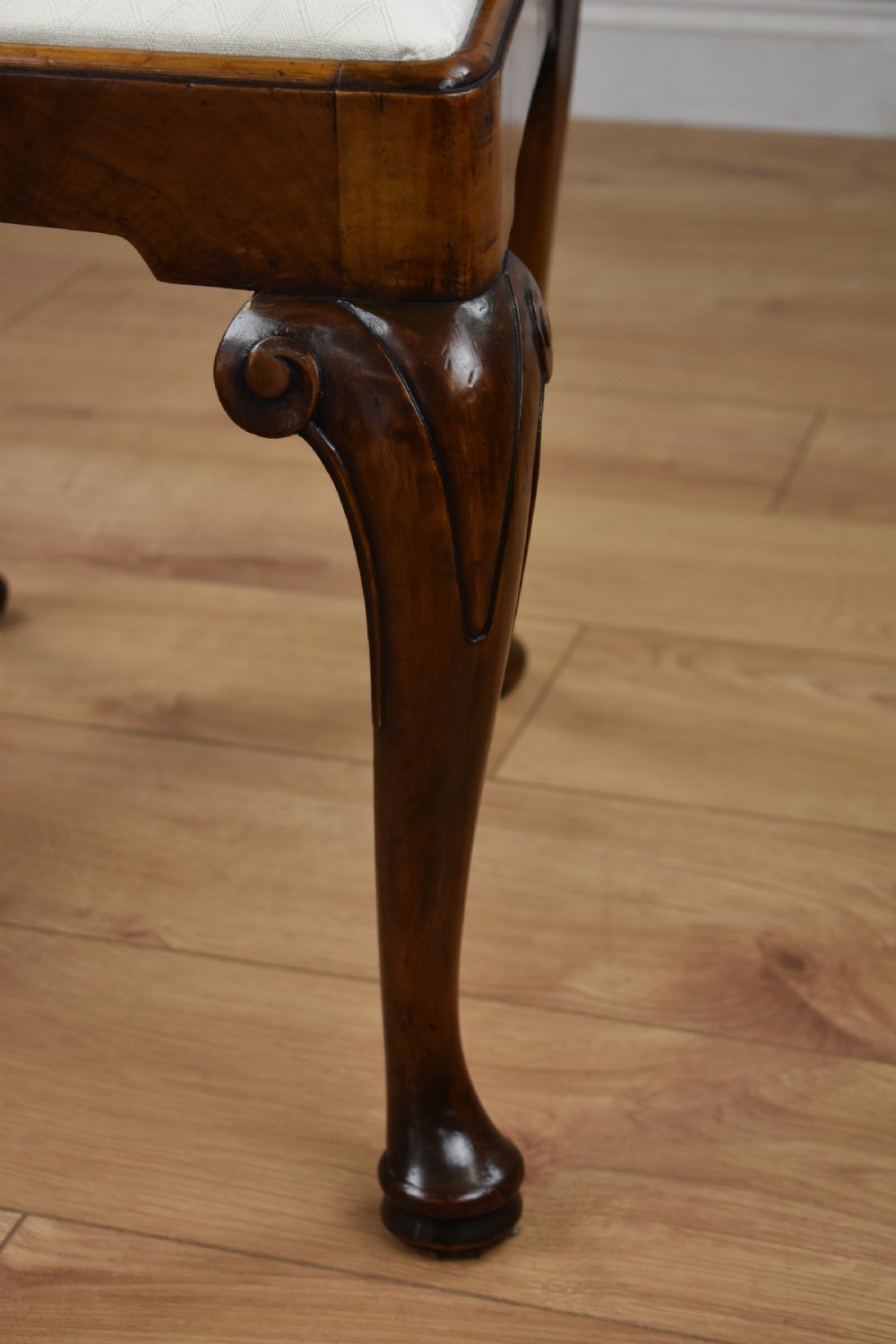 Set Fourteen Walnut Queen Anne Style Dining Chairs View VI