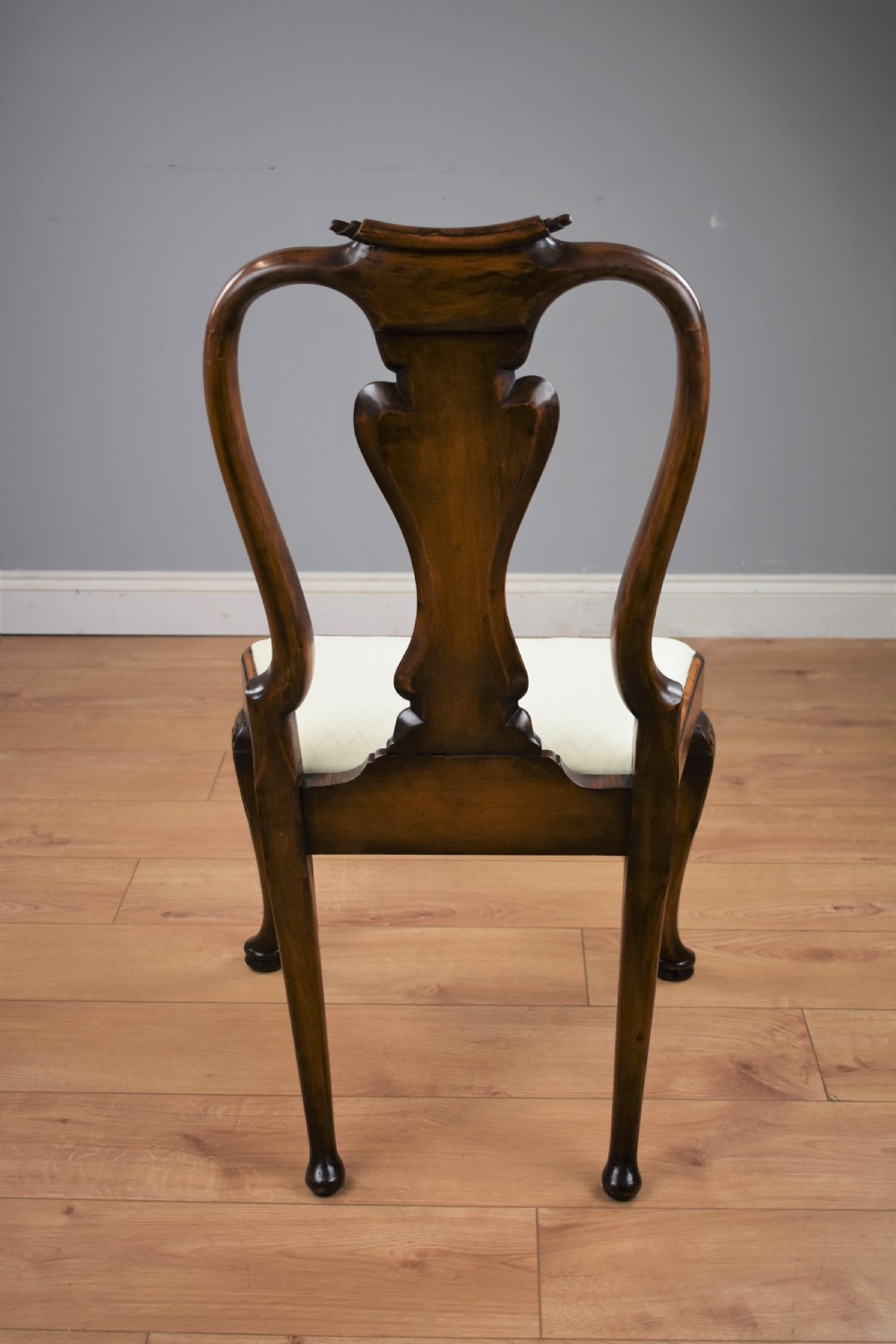 Set Fourteen Walnut Queen Anne Style Dining Chairs View VIII