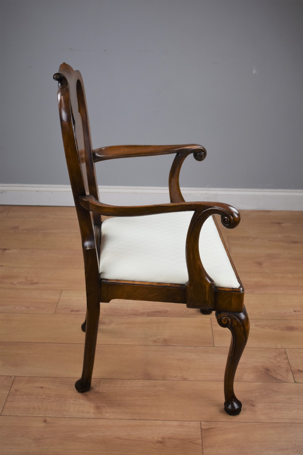 Set Fourteen Walnut Queen Anne Style Dining Chairs View IX