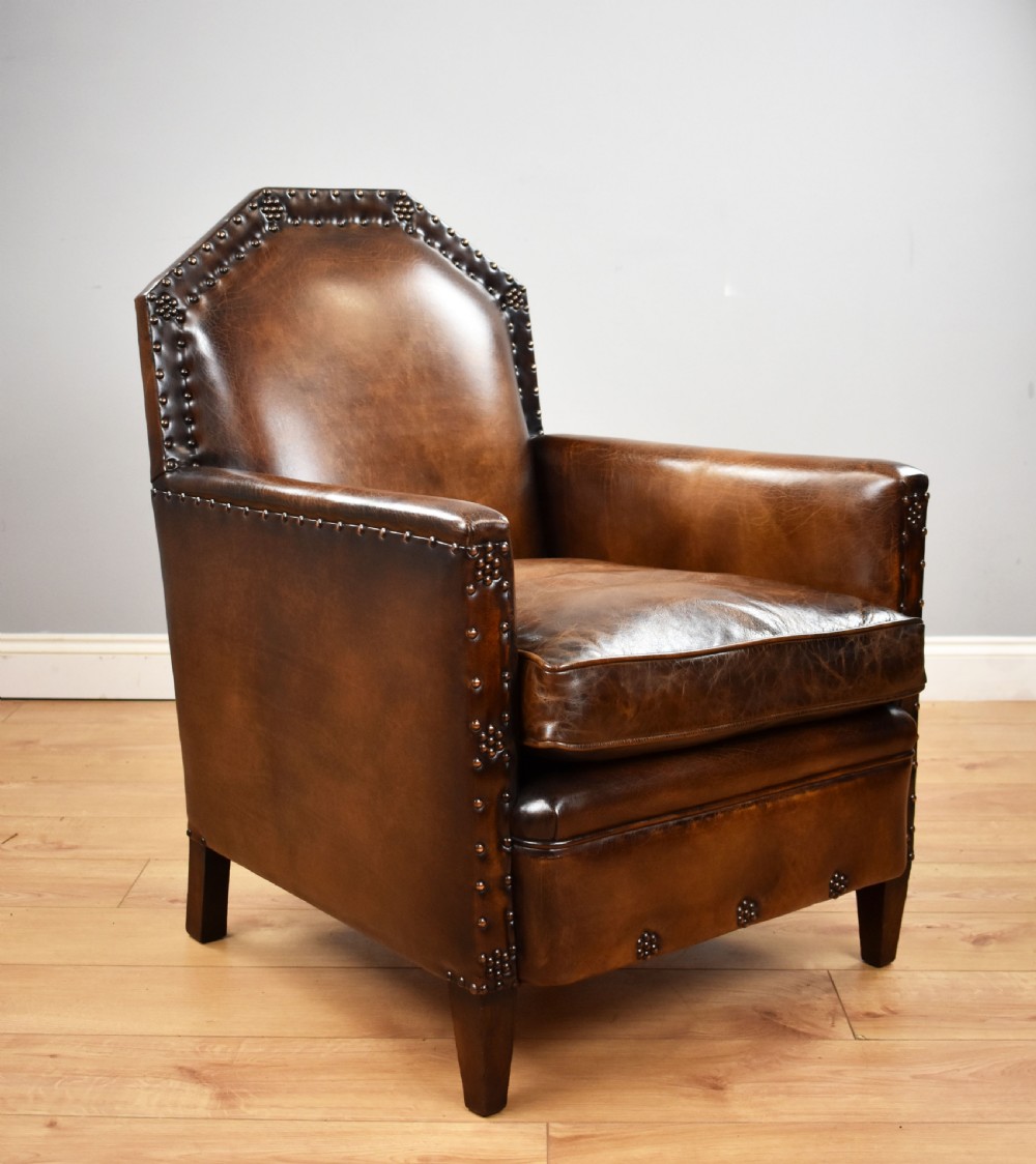 Victorian Gothic Style Leather Armchair