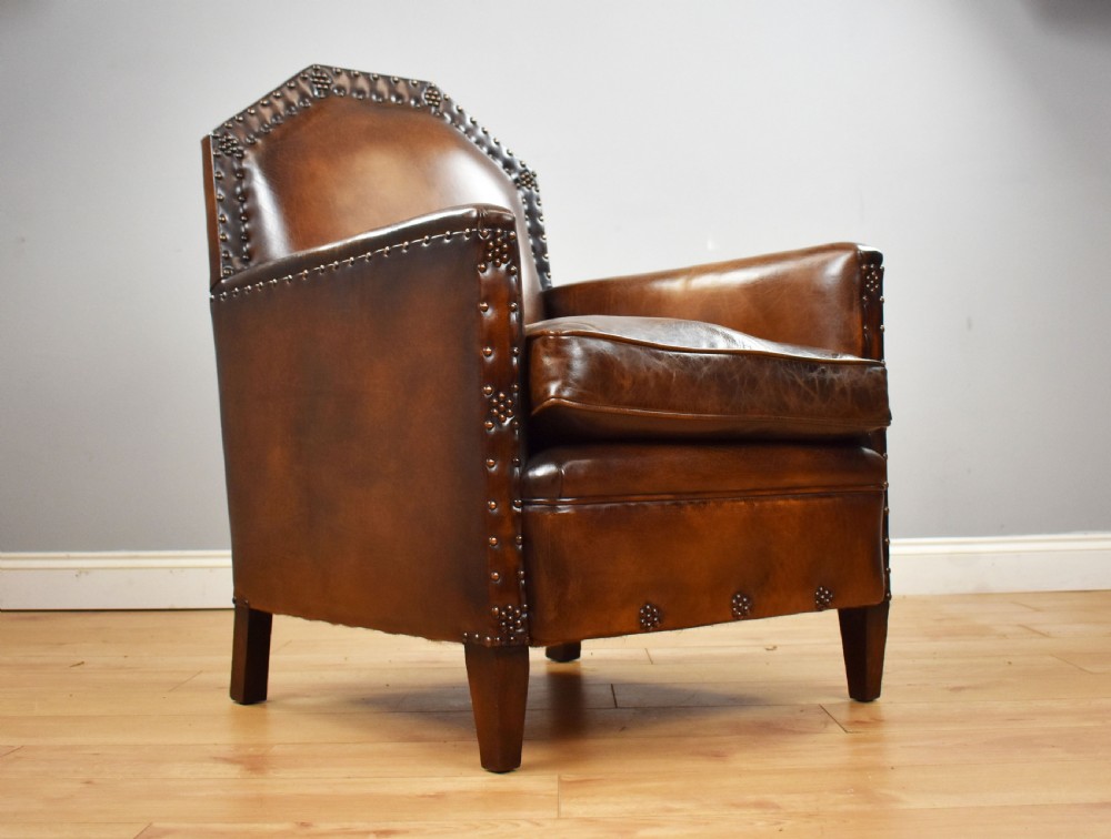 Victorian Gothic Style Leather Armchair View II