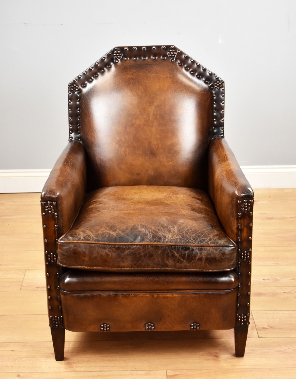 Victorian Gothic Style Leather Armchair View III