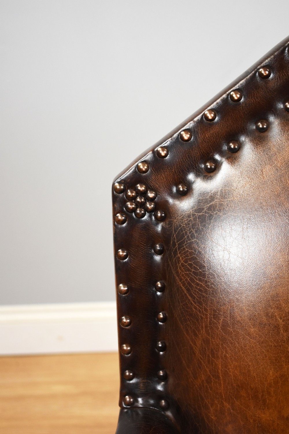Victorian Gothic Style Leather Armchair View V