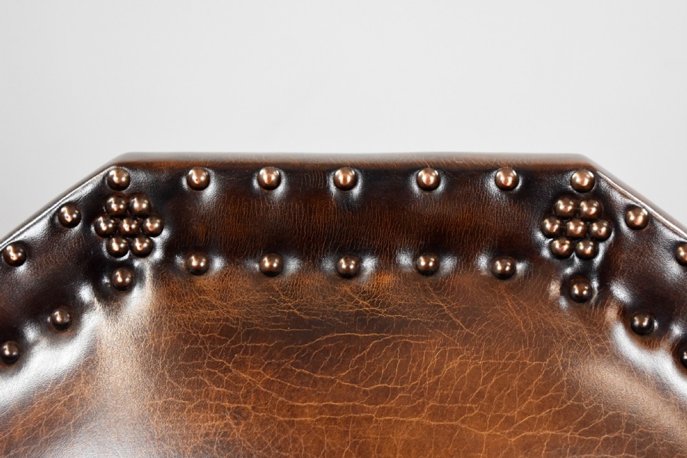 Victorian Gothic Style Leather Armchair View VI