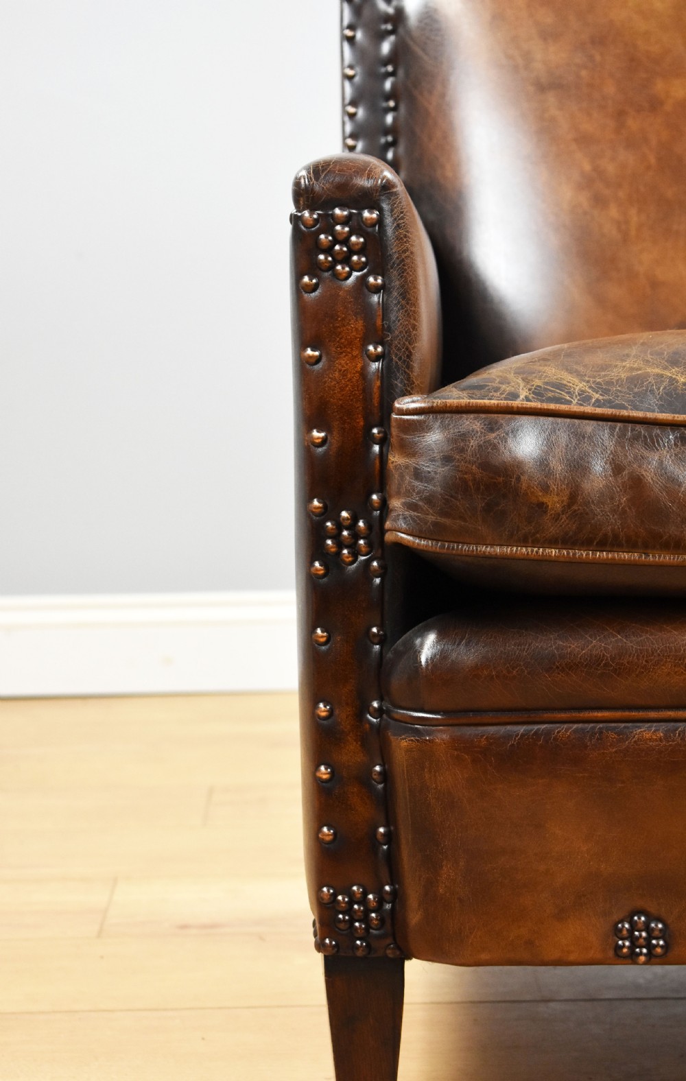 Victorian Gothic Style Leather Armchair View IX