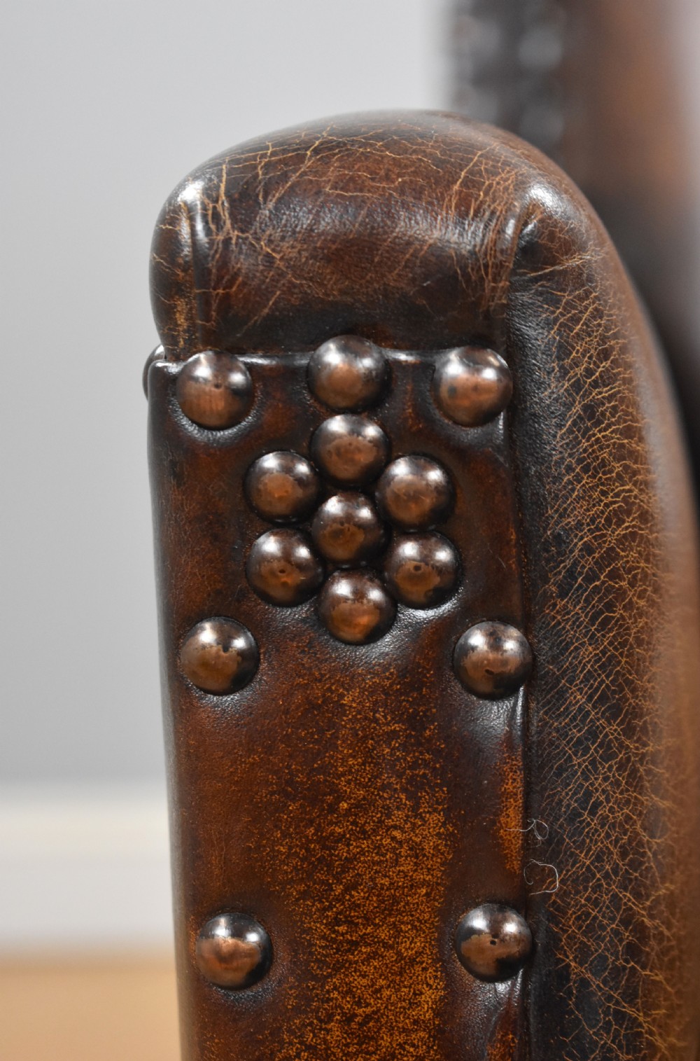Victorian Gothic Style Leather Armchair View X