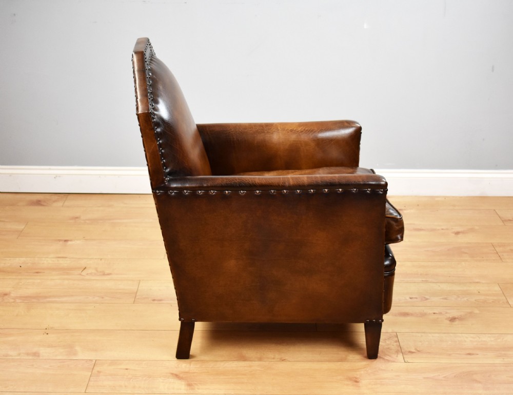 Victorian Gothic Style Leather Armchair View XI