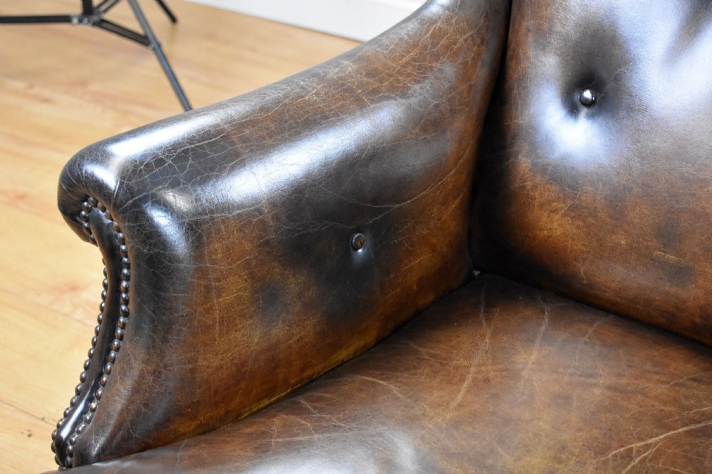Victorian Hand Dyed Leather Armchair View IV