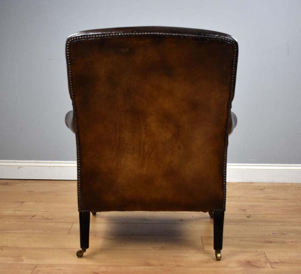 Victorian Hand Dyed Leather Armchair View X