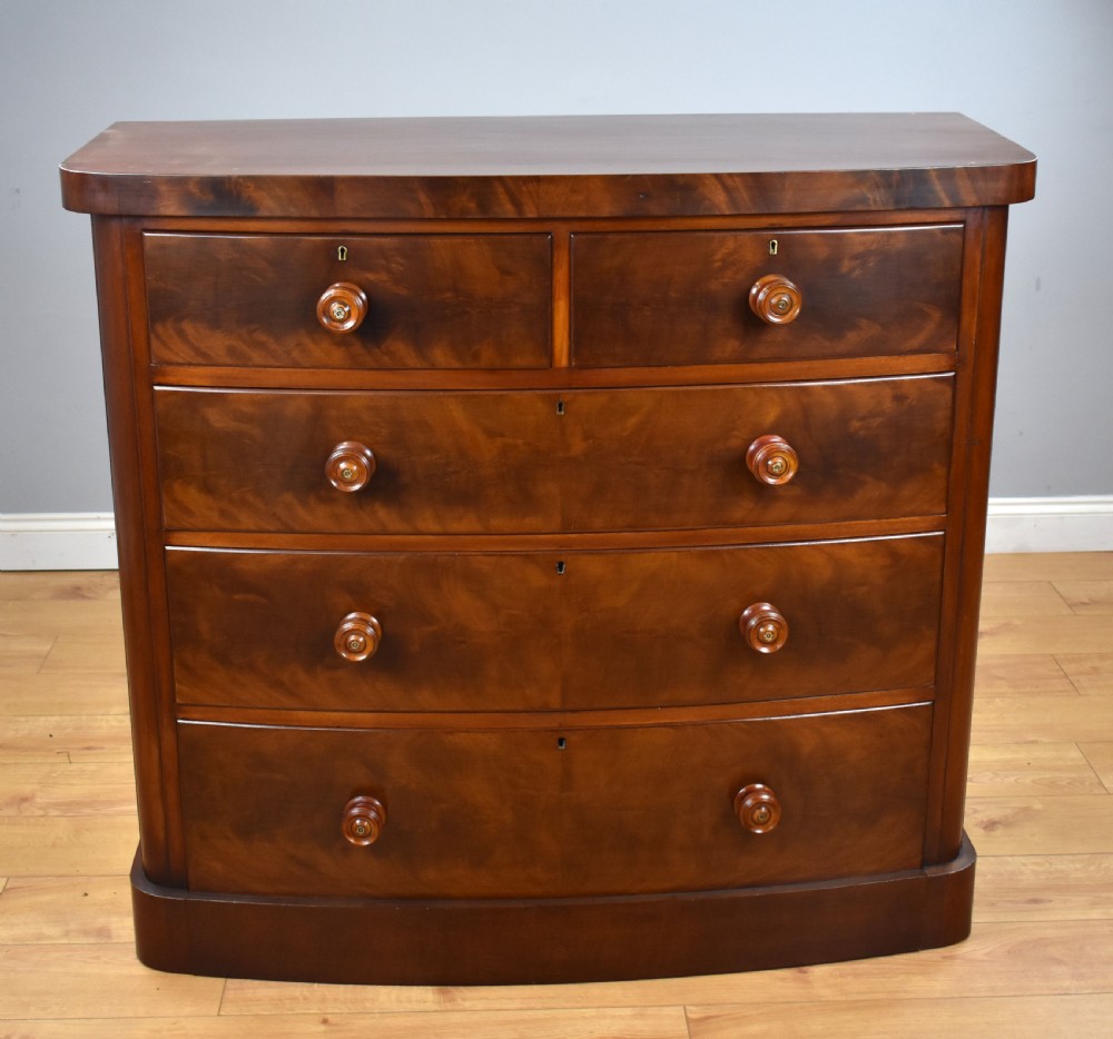 Victorian Mahogany Bow Front Chest of Drawers View III