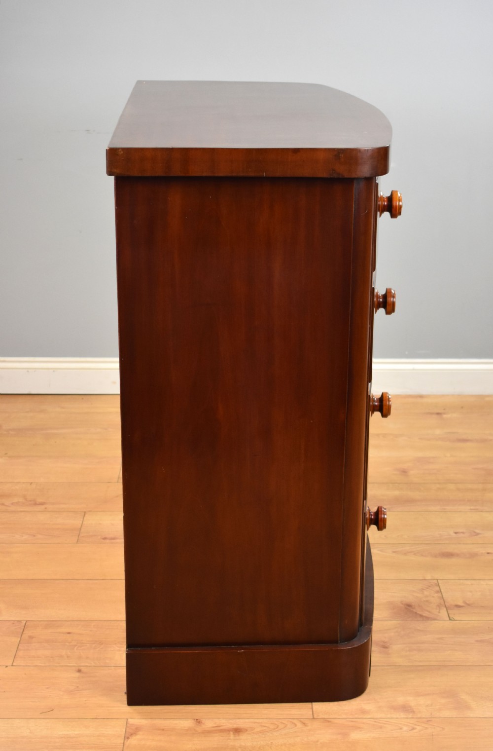 Victorian Mahogany Bow Front Chest of Drawers View IV