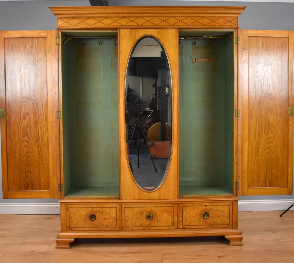 Antique Pollard Oak Wardrobe View III