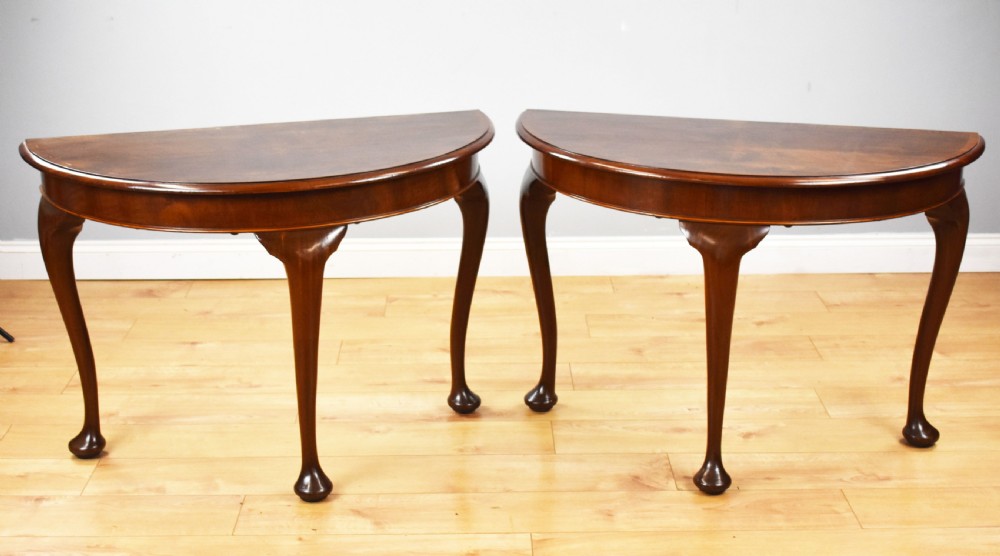 Pair of Antique Walnut Console Tables