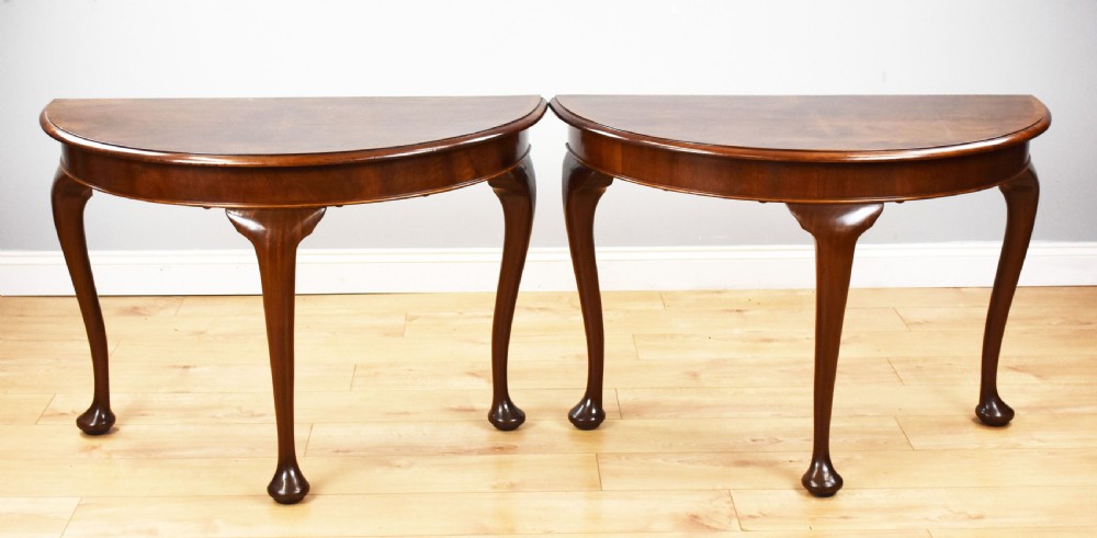 Pair of Antique Walnut Console Tables View II