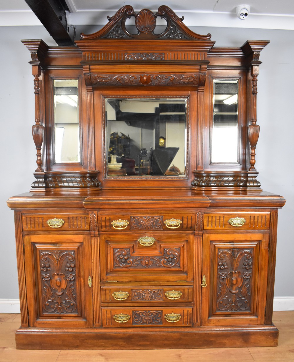 Victorian Walnut Mirror Back Sideboard