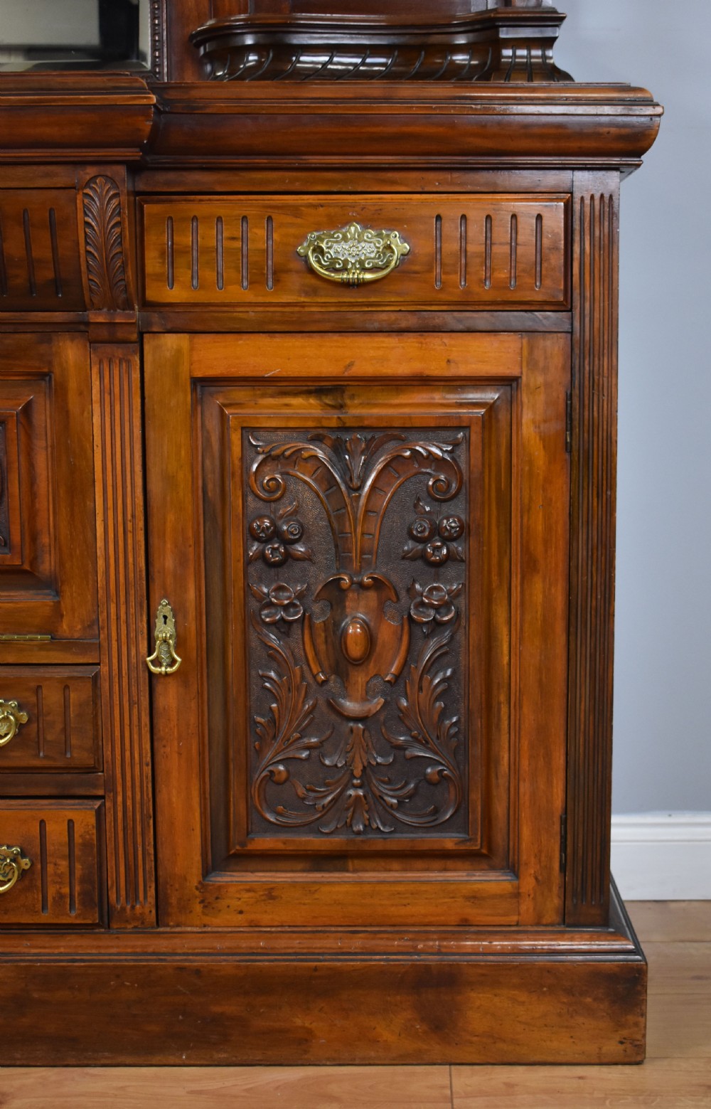 Victorian Walnut Mirror Back Sideboard View VI
