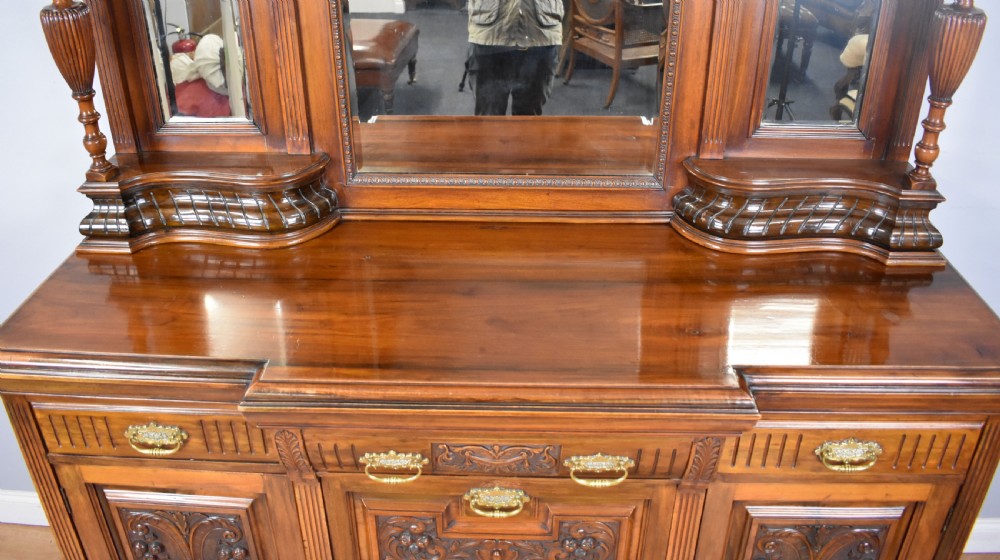 Victorian Walnut Mirror Back Sideboard View XI