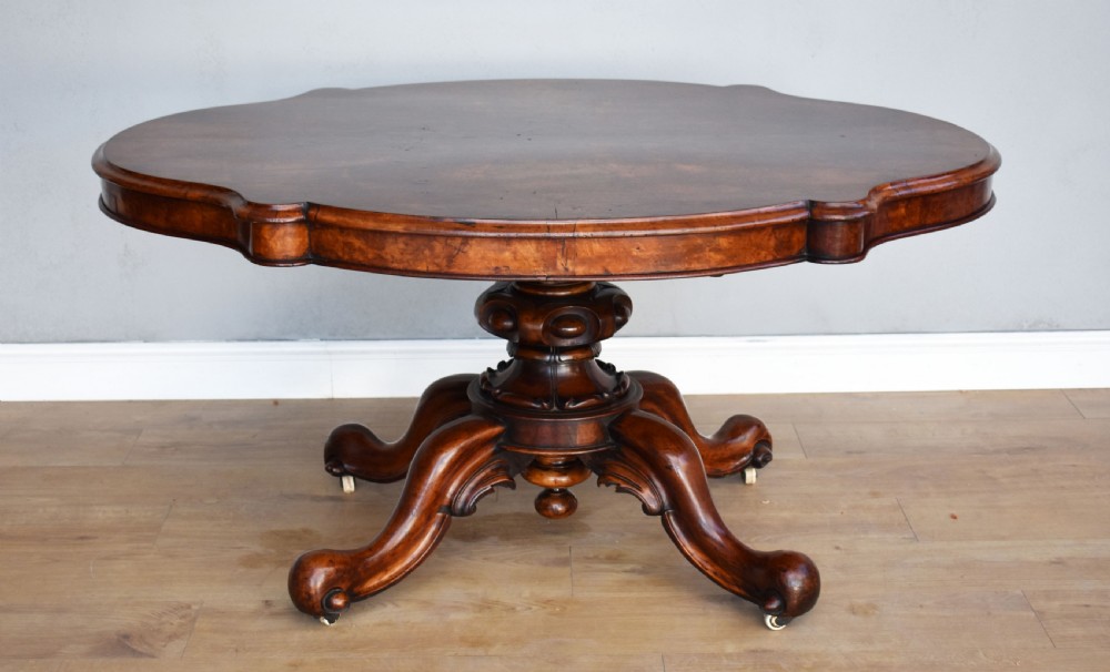 Victorian Burr Walnut Breakfast Table View II