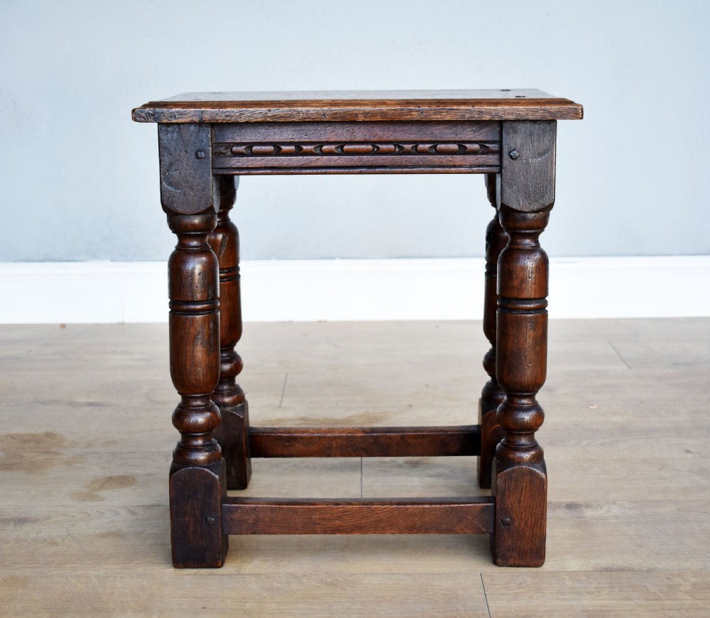 Antique Oak Joint Stool View II