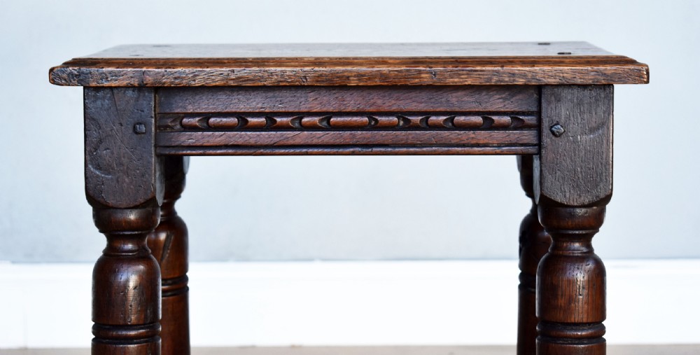 Antique Oak Joint Stool View III