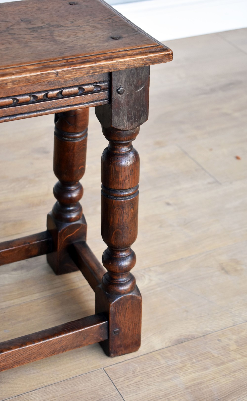Antique Oak Joint Stool View V