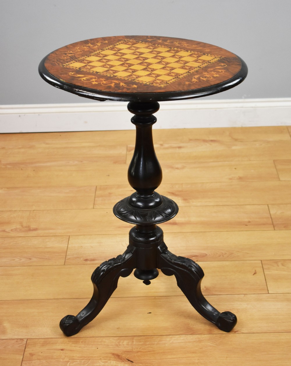 Victorian Walnut Inlaid Chess Table