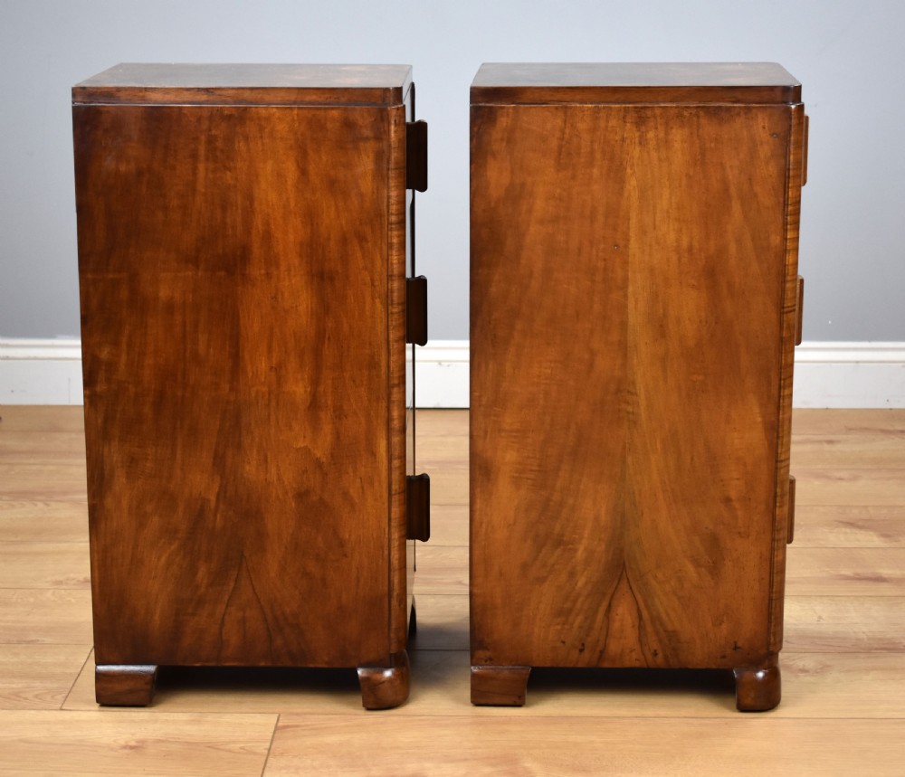 A Pair of Art Deco Walnut Bedside Chests View II