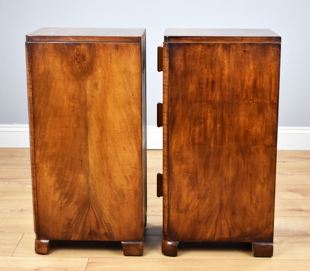 A Pair of Art Deco Walnut Bedside Chests View III